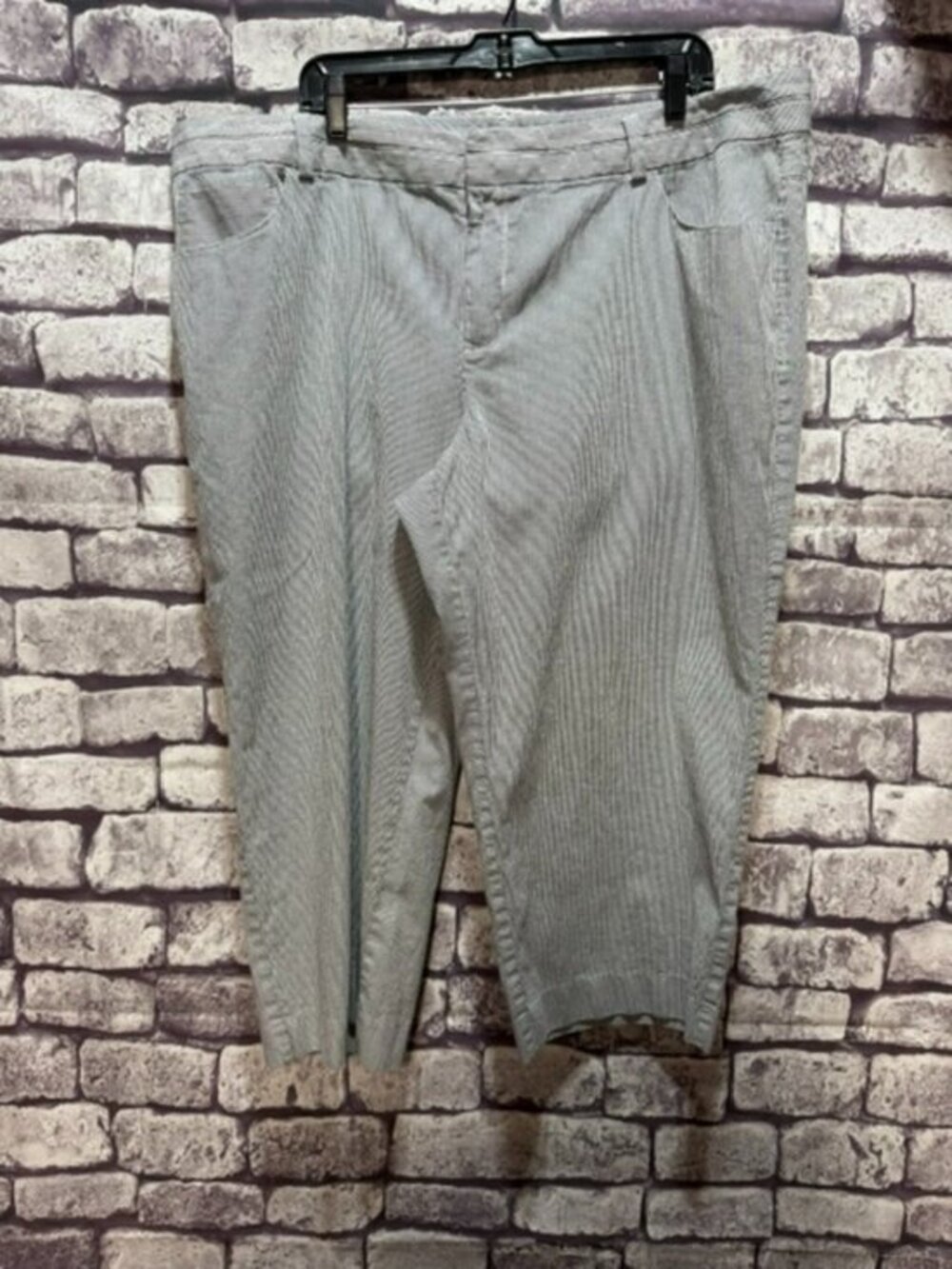 INC Black & White Stripe Crop Pants Size 22W